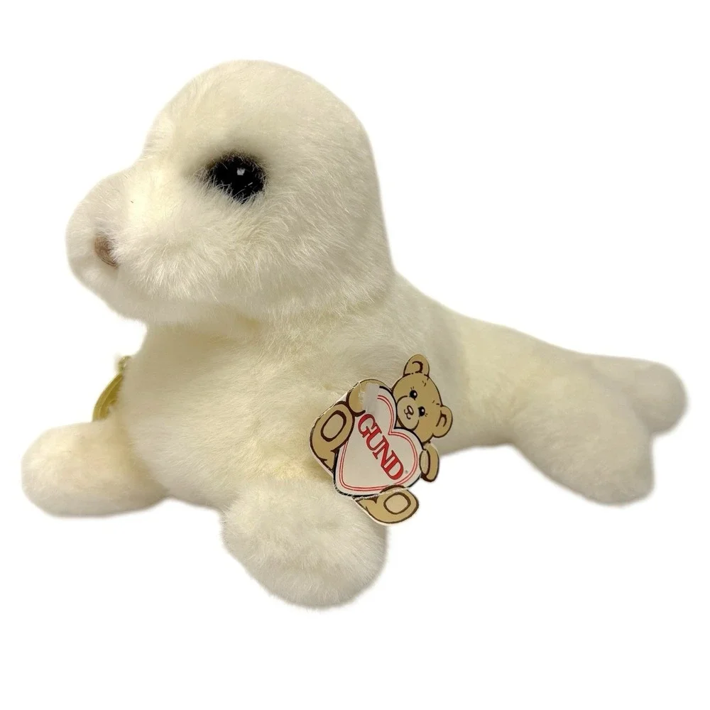 Vintage 1986‎ Gund White Seal Pup Phineas Stuffed Animal Plush Toy 10